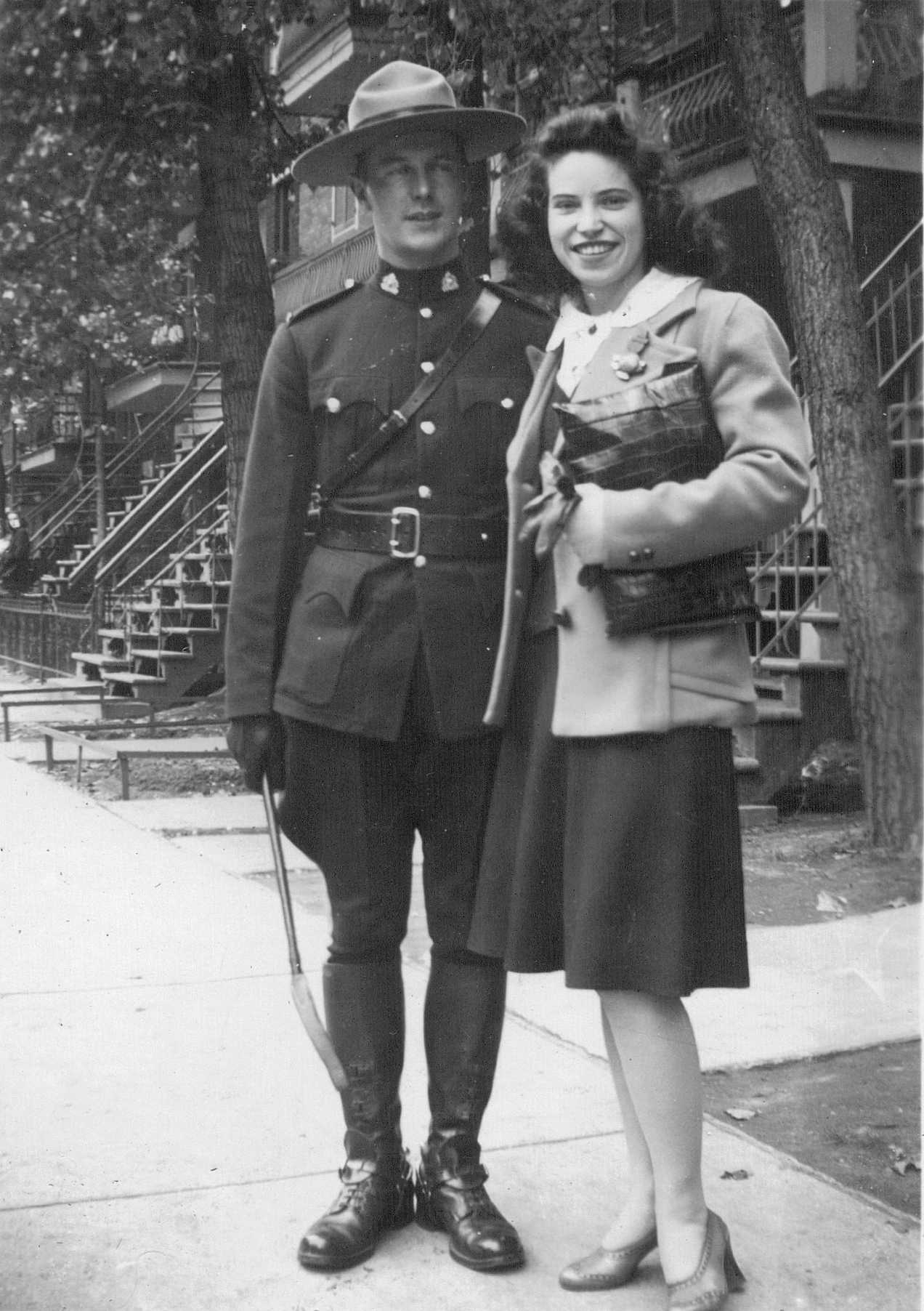  PHOTO of Doris Brooks and Len Gendron (in RCMP uniform)   